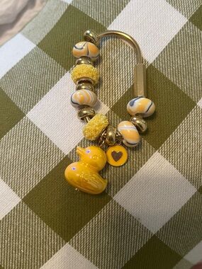 Yellow Duck Charm Keychain or purse charm